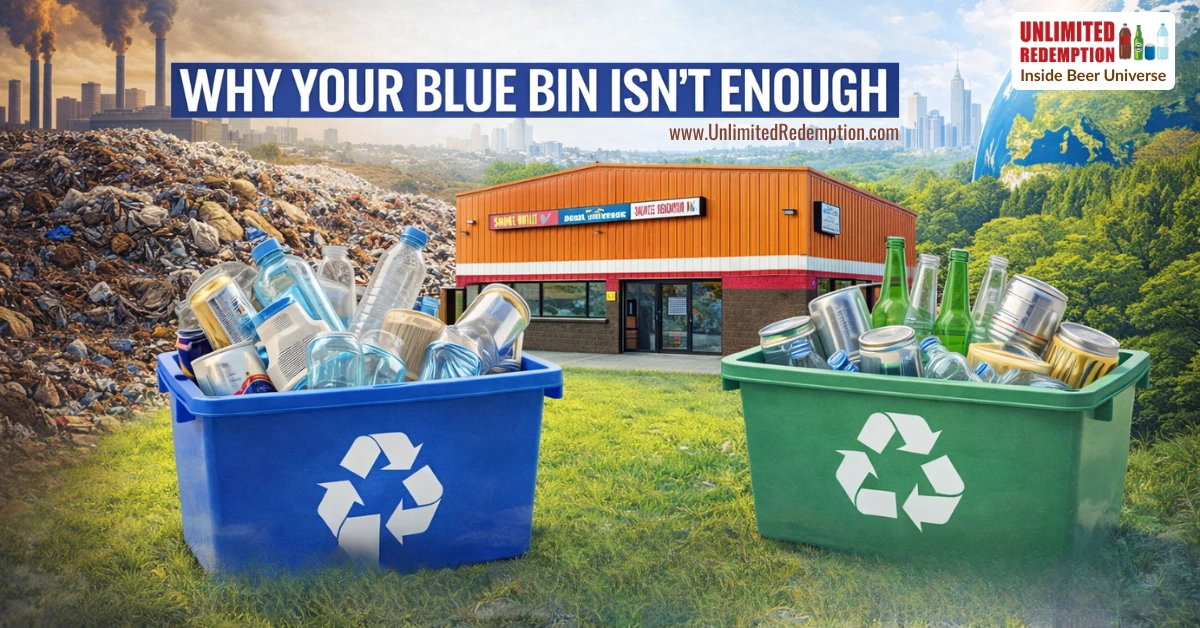 Why Your Blue Bin Isn’t Enough: How Redemption Center Actually Save the Planet 1 Why Your Blue Bin Isn’t Enough
